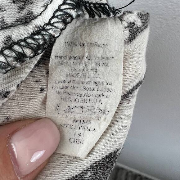 BLUSH Cream and Brown Printed Slouchy Cropped Pants Abstract Tapered Pockets S - Picture 6 of 6